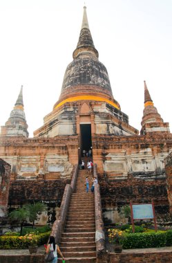 UNESCO 'nun dünya mirası. Ayutthaya Tarih Parkı 'ndaki antik arkeolojik alan, Ayutthaya' daki arkeolojik alanlar, antik ve güzel. Ayutthaya Eyaleti, Tayland.