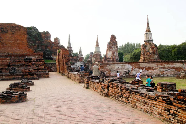 Světové Dědictví Unesco Starověké Archeologické Naleziště Ayutthaya Historický Park Archeologické — Stock fotografie