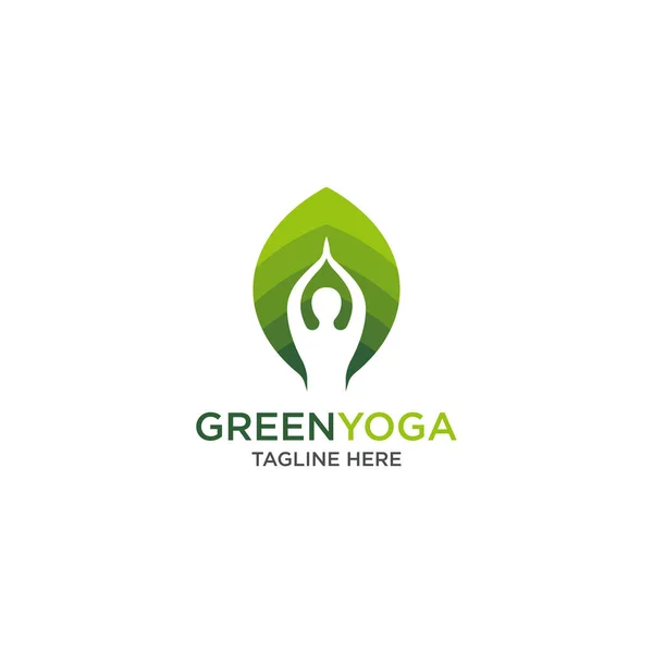 Doğal Yaprak Yoga logo şablonu - vektör
