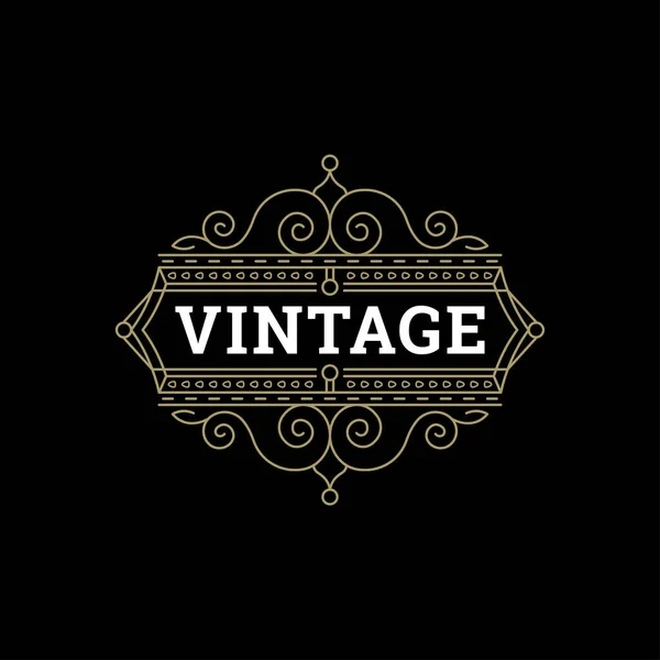 Vintage Prydnader Virvlar Och Linje Konst Dekorationer Designelement — Stock vektor