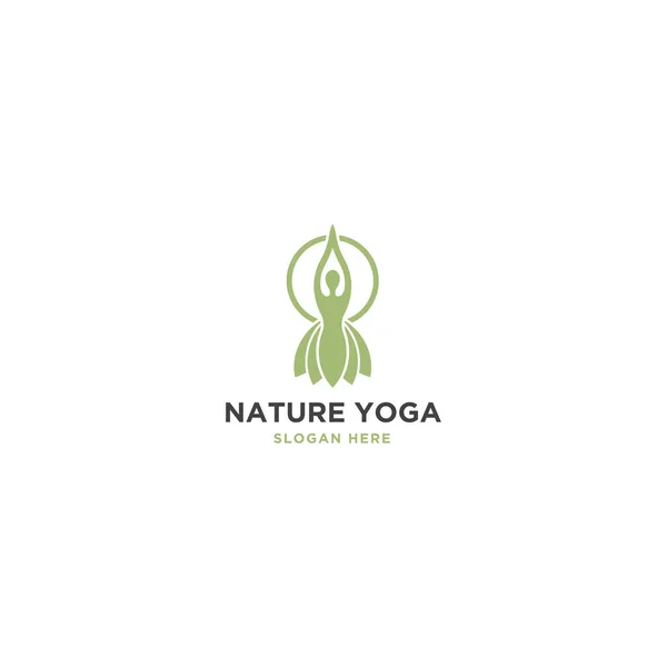 Doğa yoga logosu tasarım şablonu - vektör