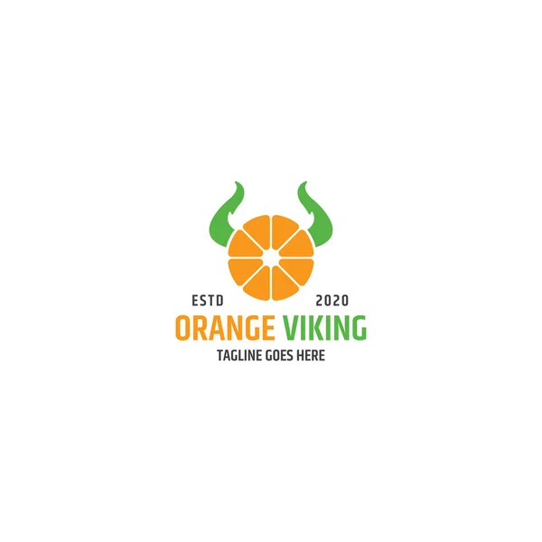 Modello Design Logo Vichingo Arancione — Vettoriale Stock
