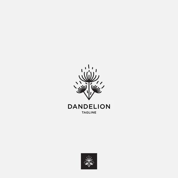 Diente León Flor Logo Vector Ilustración Elegante Elegante Logotipo Muestra — Vector de stock