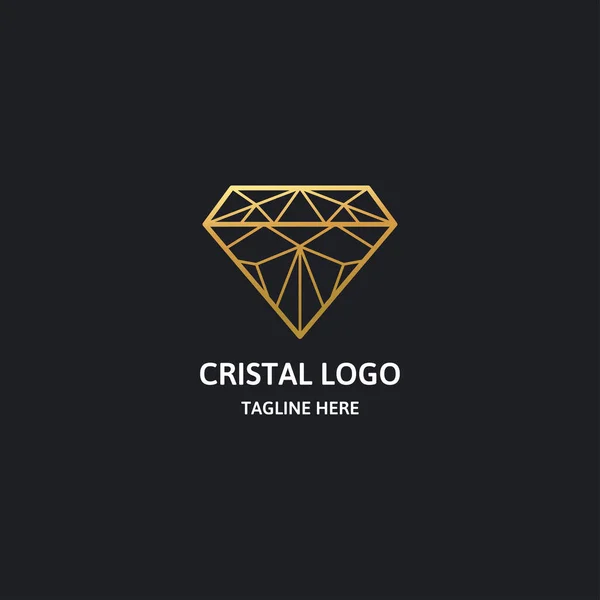 Diamante Logotipo Línea Arte Ilustración Vector Plantilla Calidad Premium —  Fotos de Stock