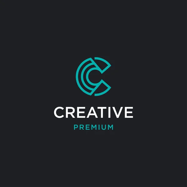 C harfi vektör çizgisi logo tasarımı. Yaratıcı minimalist logot simgesi.