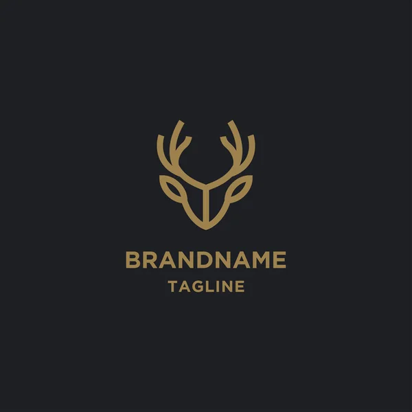 Baş Geyik Hattı Logosu Tasarımı Premium Logo Şablonu — Stok Vektör