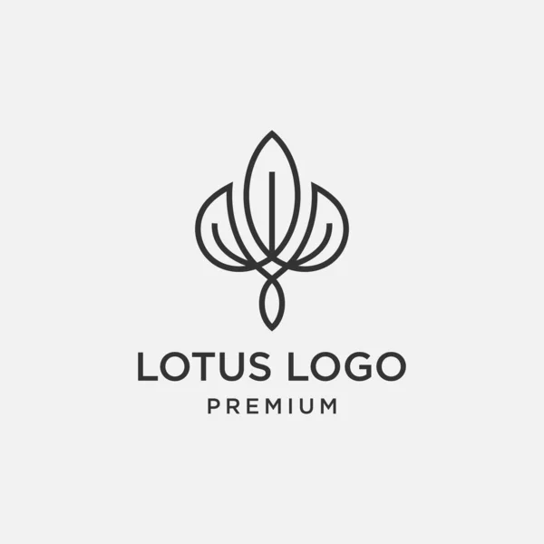 Lotus yaprağı logosu. satır sanatı tarzı logo primi