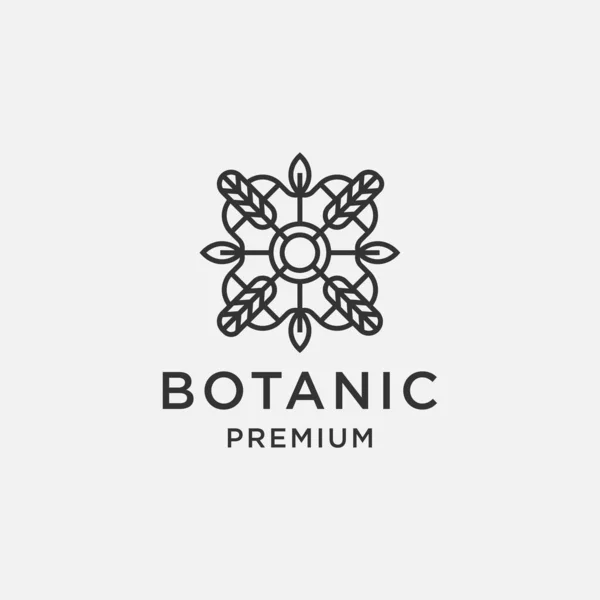 Logo Botanic Line Modello Logo Foglia — Vettoriale Stock