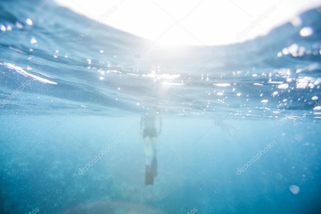 Young man diving