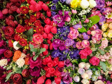 Arkaplan ya da duvar kağıdı için renkli çiçekler. Güzel ve romantik buket çiçekleri. 