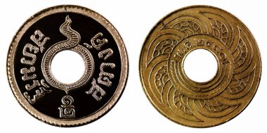 Tayland sikkeleri. Stang deliği, bakır madde, 1 / 2 Satang BE2480-1937 Siam Rath Seal-Phra Saeng Çakra ReignRama VIII 1935-1946.