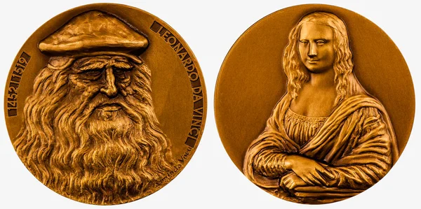 Moneda Conmemorativa Leonardo Vinci Mona Lisa Gioconda Creador Mona Lisa — Foto de Stock