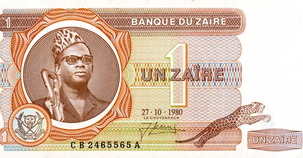 Mobutu Sese Seko Porträt Aus Zaire Zaires 1972 Banknoten — Stockfoto