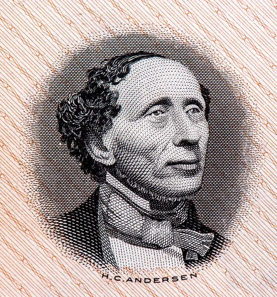 Hans Christian Andersen Retrato Dinamarca Coronas 1950 1974 Billetes Retrato —  Fotos de Stock