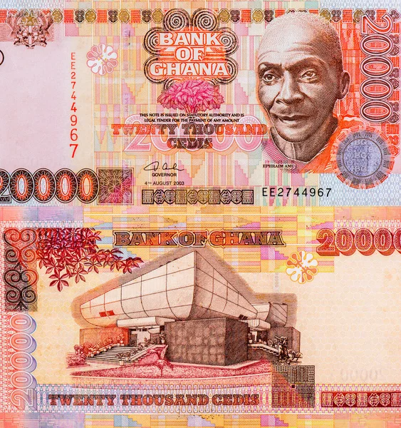 Ephraim Amu Musiker Porträt Aus Ghana 000 Cedis 2002 Banknoten — Stockfoto