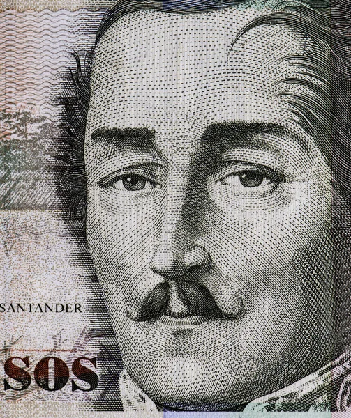 General Und Präsident Francisco Paula Santander 1792 1840 Porträt Aus — Stockfoto