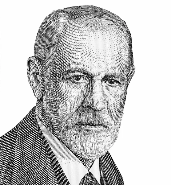 オーストリアのジークムント フロイト肖像50 Schiling 1986年紙幣 精神分析学の分野を設立したオーストリアの神経学者 ジグムント フロイト 1856年 1939年 — ストック写真
