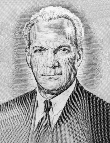 政治家で英雄のノーマン マンリー ジャマイカからの肖像5ドル1970銀行券 — ストック写真