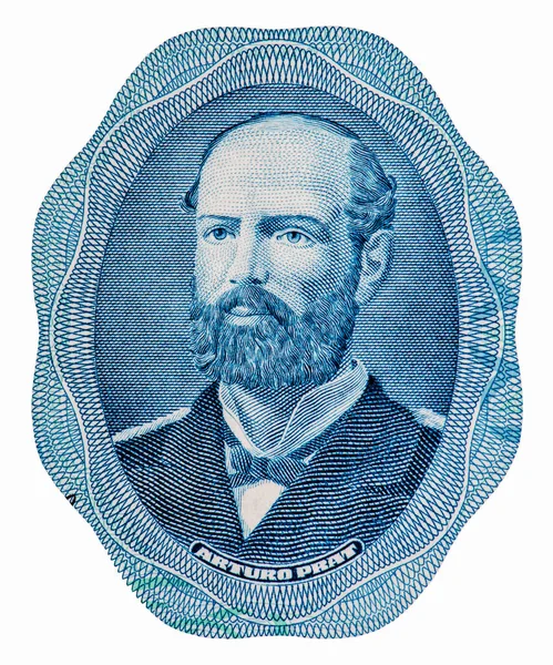 キャプテンArturo Pratチリからの肖像50ペソ1981紙幣 1879年のイカの戦いで太平洋戦争中に死去した後 英雄となった海軍司令官アルトゥーロ プラットは — ストック写真