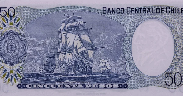 Kapitän Arturo Prat Porträt Aus Chile Pesos 1981 Banknoten Der — Stockfoto