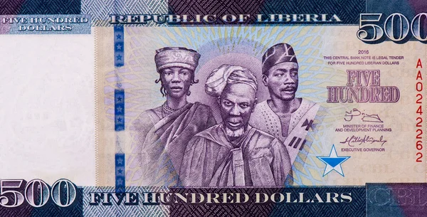 Personajes Del País Liberia Retrato Liberia 500 Dólares 2016 Billetes —  Fotos de Stock