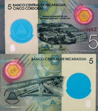 Nikaragua 5 kordoba 2020 polimer banknotlar.