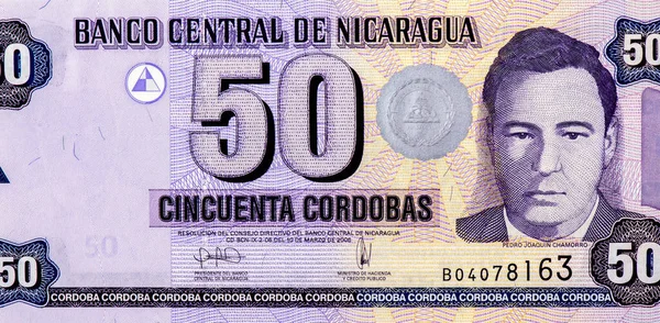 Pedro Joaqun Chamorro Cardenal Porträtt Från Nicaragua Cordobas 2006 Sedlar — Stockfoto
