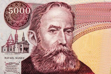 Rafael Nunez Moledo, Kolombiya Portresi 5000 peso 1990 Banknotları.