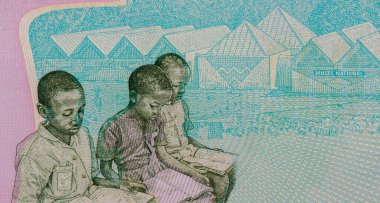 Schoolchildren. National, Museum of Rwanda in Butare, Portrait from Rwanda 500 Francs 1998 Banknotes. clipart