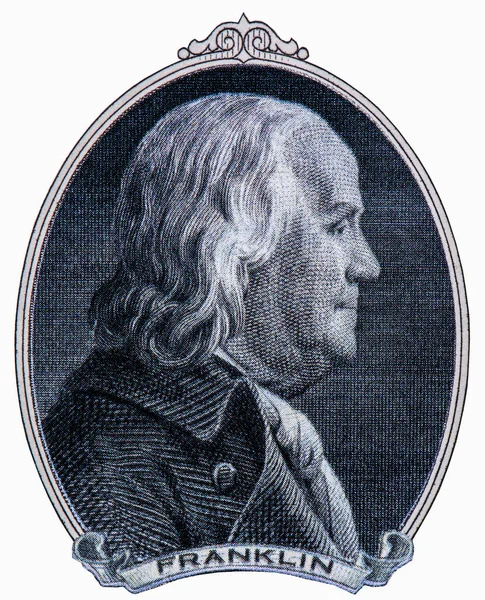 Benjamin Franklin Který Byl Šestým Prezidentem Pensylvánie Spojených Státech Portrét — Stock fotografie