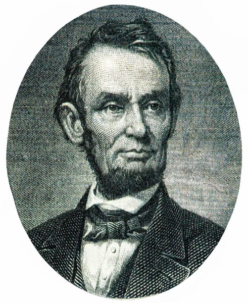 Abraham Lincoln (1861 - 1865), ABD Başkanı olarak görev yaptı. Abraham Lincoln 'den ABD Banknotları Üzerine Portre.