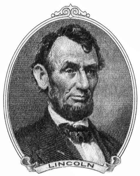 エイブラハム リンカーン Abraham Lincoln アメリカ合衆国の第16代大統領を務めた政治家 弁護士 アメリカのエイブラハム リンカーンの肖像 Banknote — ストック写真