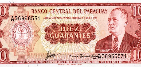 General Eugenio Garay Portrait Paraguay Guarani 1963 Banknotes — Stock Photo, Image