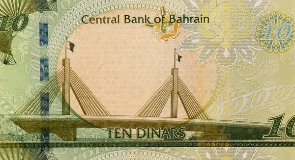 Shaikh Isa Bin Salman Khalifa Causeway Bridge Portrait Bahrain Dinars — 图库照片