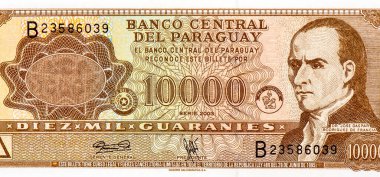Dr. Jose Gaspar Rodriguez de Francia, Paraguay Portresi 10000 Guaranies 2003 Banknotları.