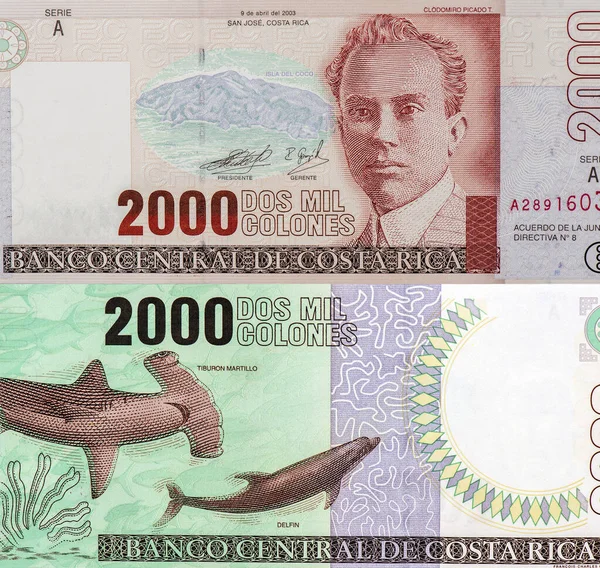 Clodomiro Picado Twight Portré Costa Rica 2000 Colones 2003 Bankjegyek — Stock Fotó