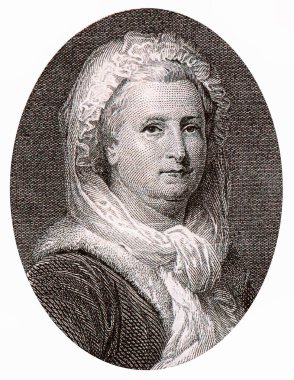 Martha Washington Portrait from United States of America 1 Dollar 1886 Banknotes. Martha Washington is the first and only woman to grace the primary portrait of U.S. paper currency. 