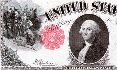 George Washington, Portrait from United States of America 1 Dollar 1917 Banknotes. George Washington. president of the United States.