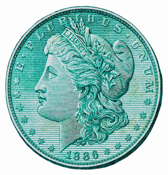 彼ら1886 5銀証明書は 主に頻繁にモーガンバックと呼ばれますそのニックネームは この法案の裏側に描かれた5つの銀ドルがあるという事実から来ています — ストック写真
