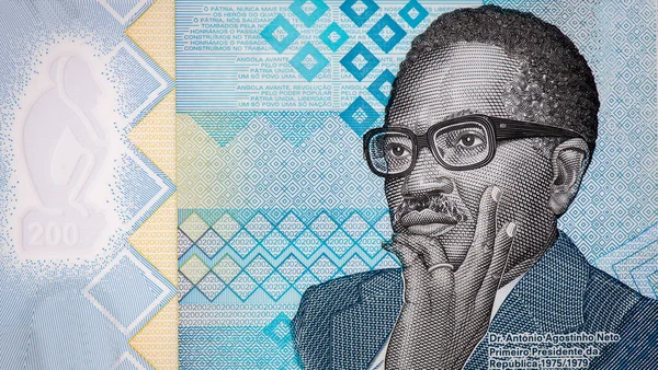 Antonio Agostinho Neto Retrato Angola 200 Kwanza 2020 Billetes —  Fotos de Stock