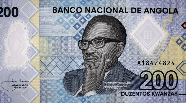 Antonio Agostinho Neto Porträt Aus Angola 200 Kwanza 2020 Banknoten — Stockfoto