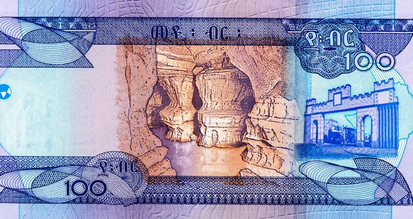 贝尔省奥马尔洞Sof Omar Cave 哈拉尔市的杜克门埃塞俄比亚的肖像100比尔2020钞票 — 图库照片