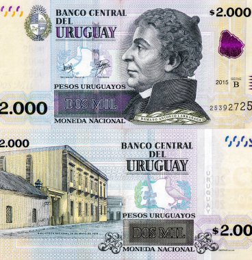 Damaso Antonio Larranaga, Uruguay 'dan Portre 2000 peso Uruguayos 2003 Banknotları.