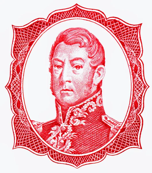 General Jose San Martin Porträt Aus Argentinien Pesos 1954 Banknoten — Stockfoto