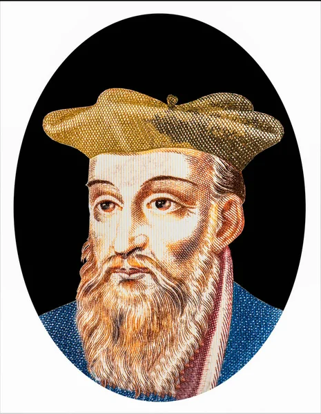 Nostradamus 是一位法国占星家 内科医生和著名预言家 2020年堪培拉100法郎 中的肖像 — 图库照片