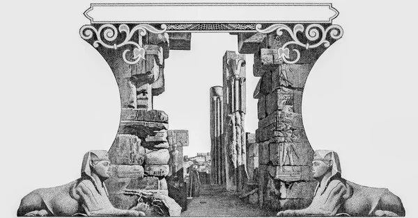Ερείπια Σφίγγα Πορτρέτο Από Την Αίγυπτο Λίρες 1952 1960 Τραπεζογραμμάτια — Φωτογραφία Αρχείου