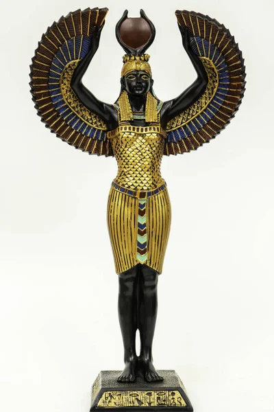 Zlatá Bohyně Isis Roztaženými Křídly Royalty Free Stock Fotografie