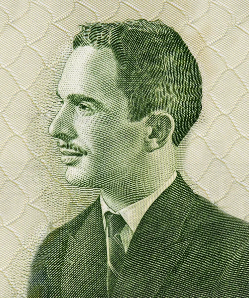 Hussein bin Talal, was King of Jordan from 11 August 1952 until his death in 1999 Portrait from Jordan 1 Dinar 1959 Banknotes.