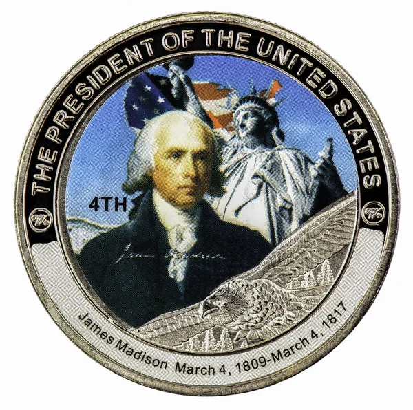 Джеймс Медісон Президент Сполучених Штатів Америки Березня 1809 Березня 1817 Стокове Зображення