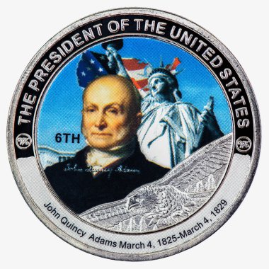 John Quincy Adams 6th President of the United States In office March 4, 1825 - March 4, 1829. commemorative coin collection.   